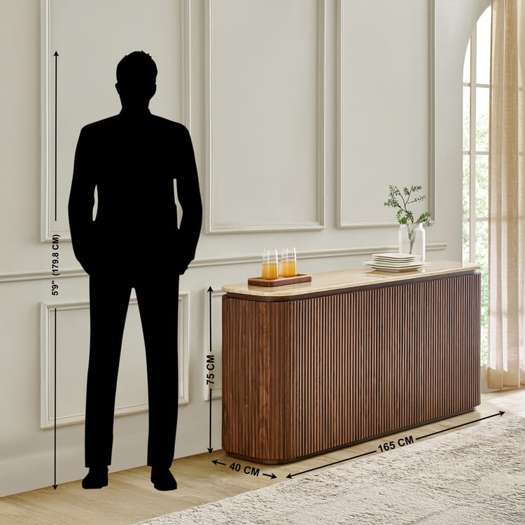 Sundried Sanctuary Faux Marble Top Sideboard - Beige