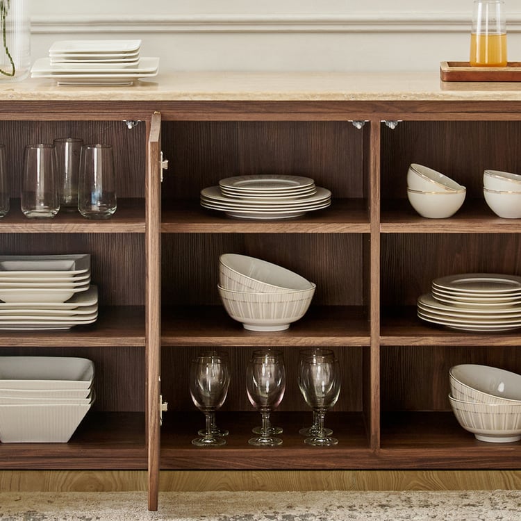 Sundried Sanctuary Faux Marble Top Sideboard - Beige