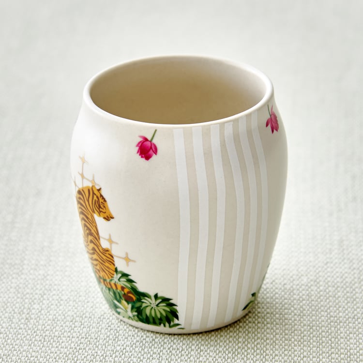 Niko Set of 4 Stoneware Printed Kulhad - 210ml