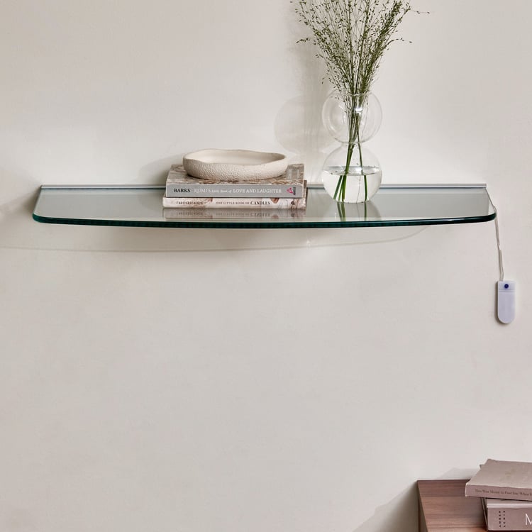 Abe Tempered Glass LED Wall Shelf
