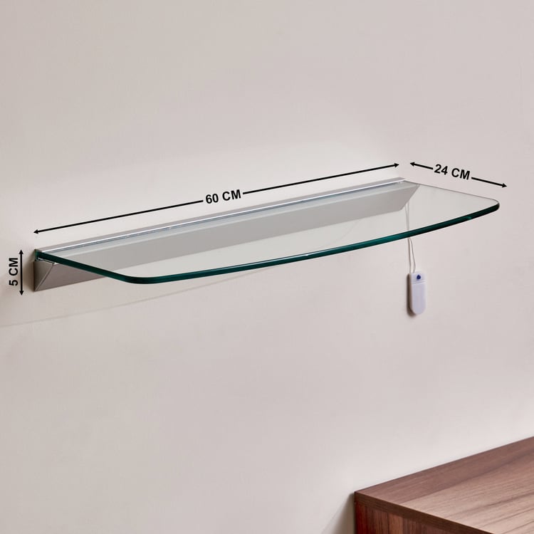 Abe Tempered Glass LED Wall Shelf