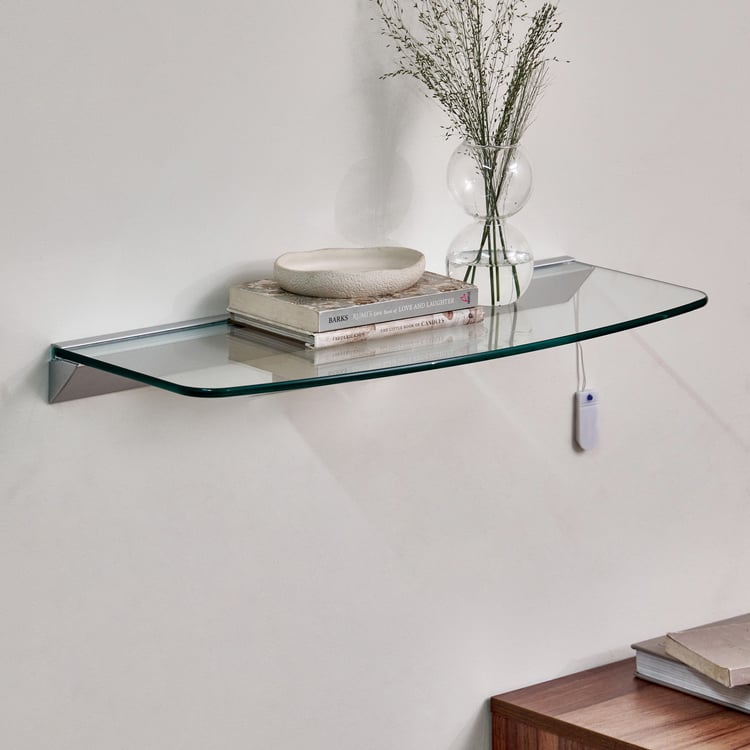 Abe Tempered Glass LED Wall Shelf