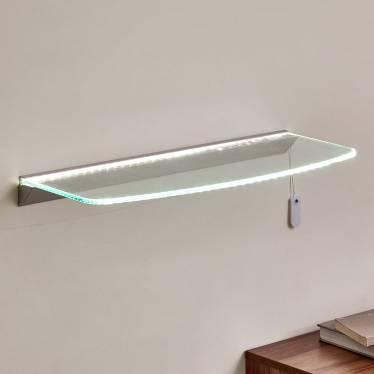 Abe Tempered Glass LED Wall Shelf