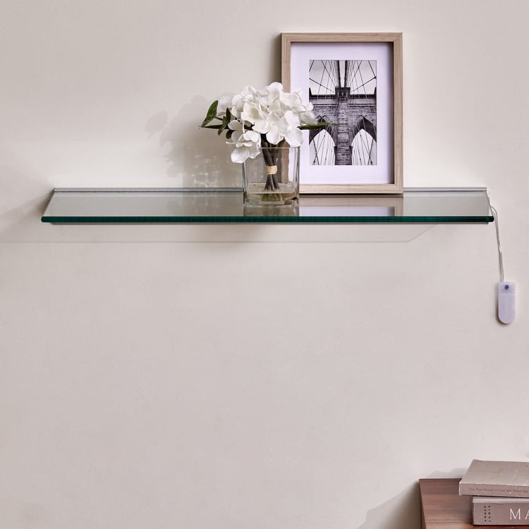 Abe Tempered Glass LED Wall Shelf