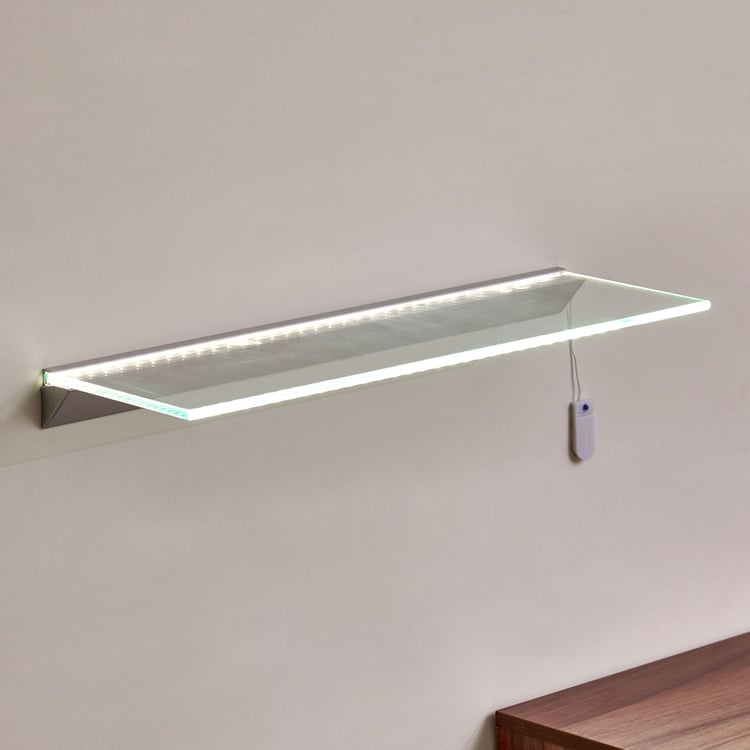Abe Tempered Glass LED Wall Shelf
