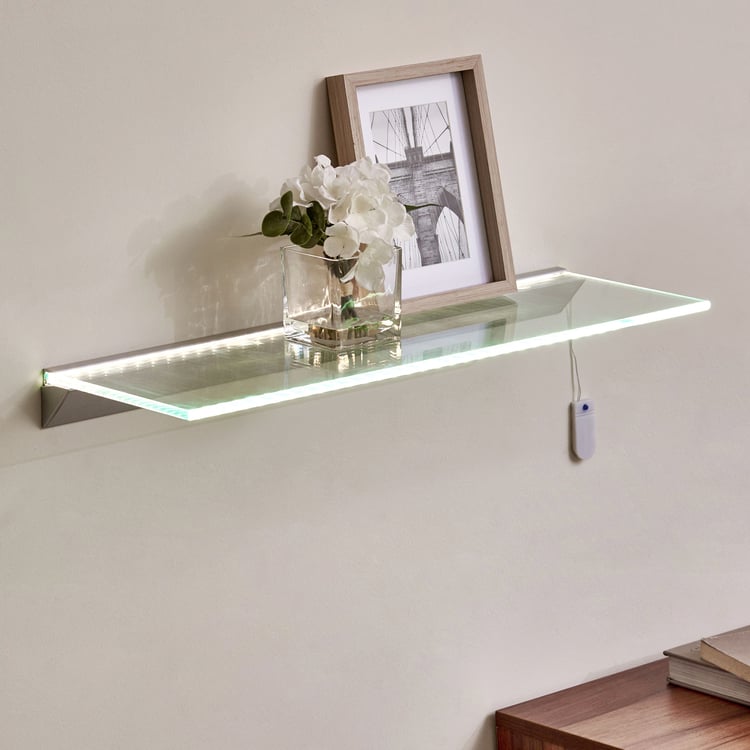 Abe Tempered Glass LED Wall Shelf