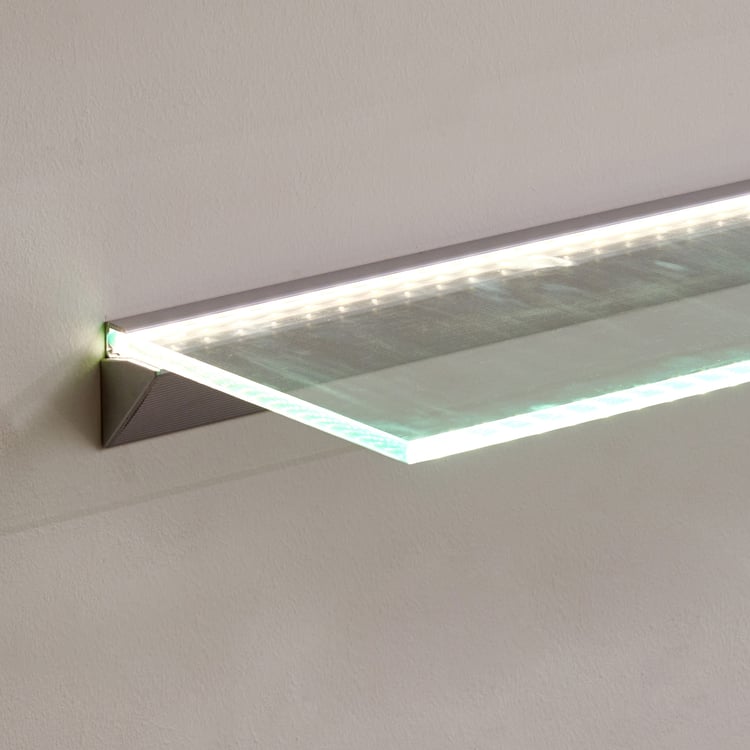 Abe Tempered Glass LED Wall Shelf
