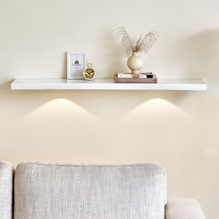 Kai LED Floating Wall Shelf - White