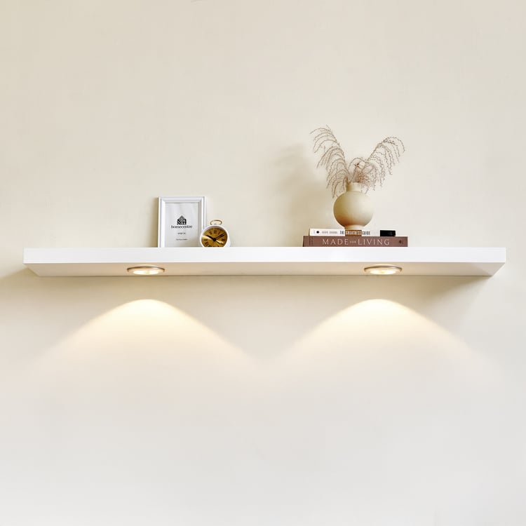 Kai LED Floating Wall Shelf - White