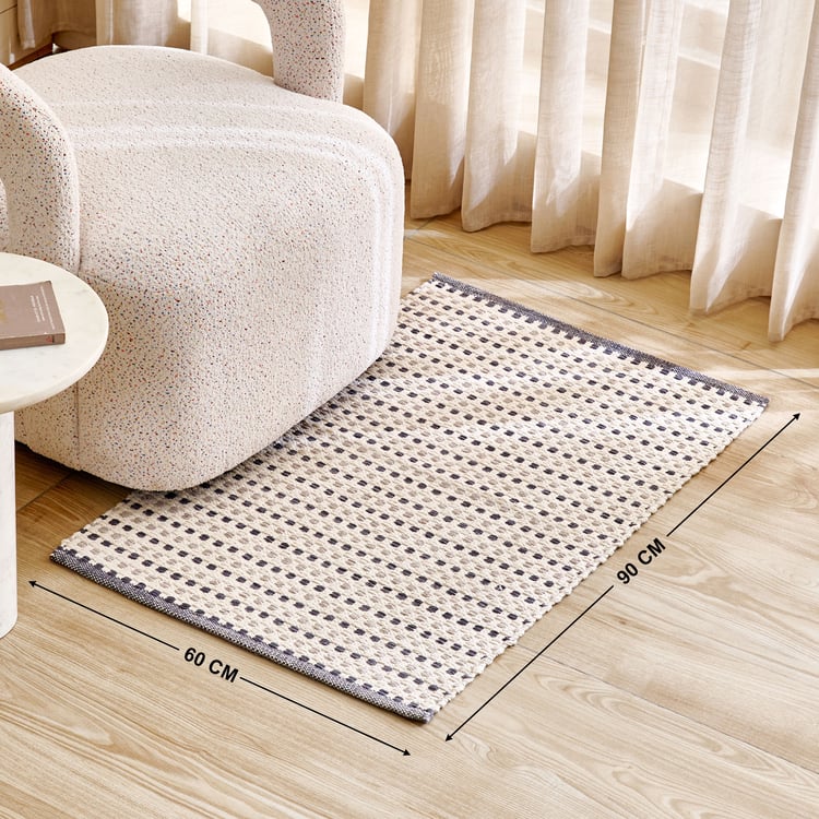 Melange Cotton Woven Dhurrie - 90x60cm