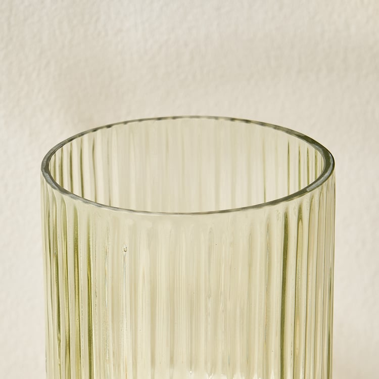 Soma Bloom Glass Ribbed Pedestal Votive Candle Holder - Large