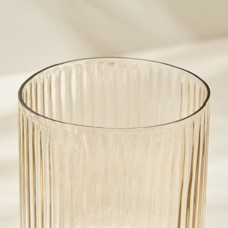 Soma Bloom Glass Ribbed Pedestal Votive Candle Holder - Small
