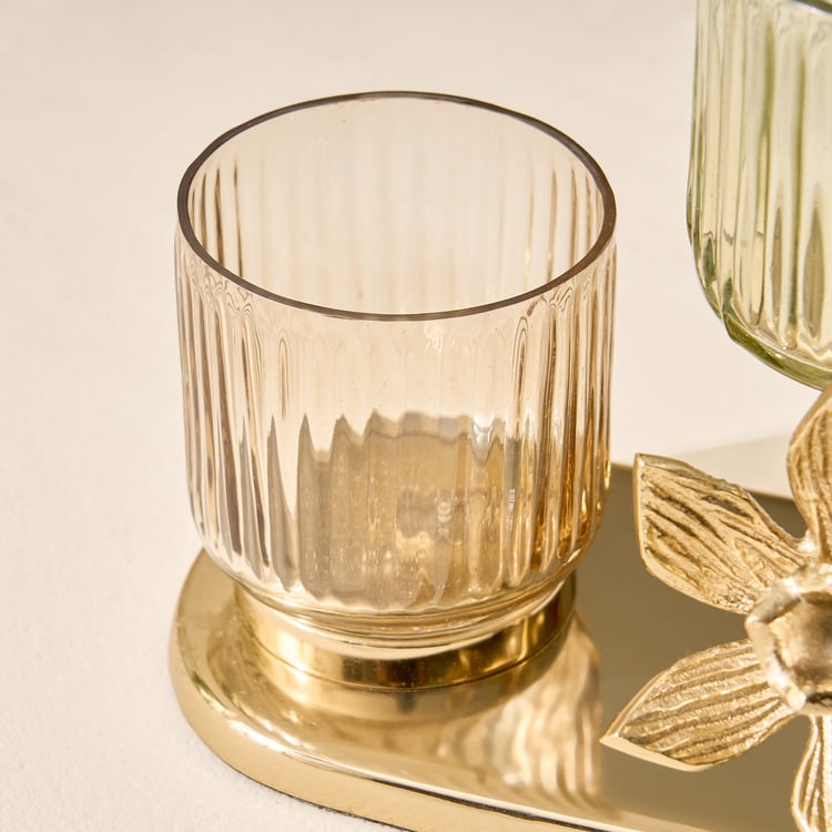 Soma Bloom Glass Multi Votive Holder with Metal Stand