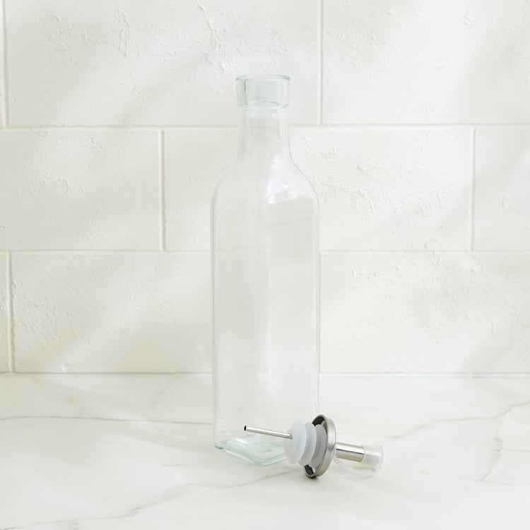 Regal Luxe Verbia Set of 2 Glass Oil Dispensers with Bamboo Stand - 260ml