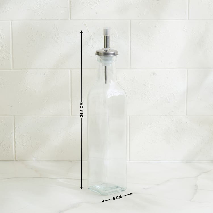 Regal Luxe Verbia Set of 2 Glass Oil Dispensers with Bamboo Stand - 260ml