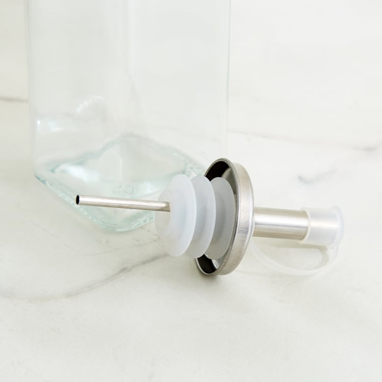 Regal Luxe Verbia Set of 2 Glass Oil Dispensers with Bamboo Stand - 260ml