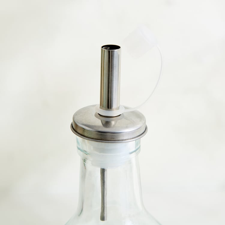 Regal Luxe Verbia Set of 2 Glass Oil Dispensers with Bamboo Stand - 260ml