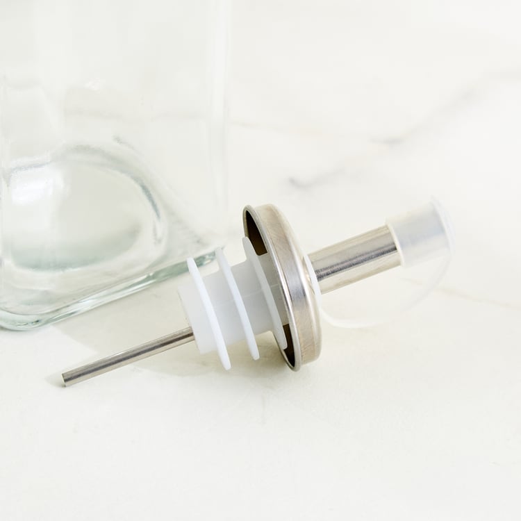 Regal Luxe Verbia Set of 2 Glass Oil Dispensers with Bamboo Stand - 500ml