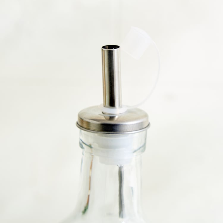 Regal Luxe Verbia Set of 2 Glass Oil Dispensers with Bamboo Stand - 500ml