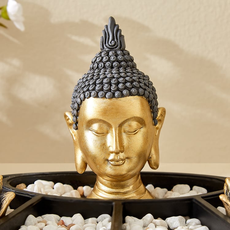 Renaissance Erin 3Pcs Polyresin Buddha Figurine with T-Light Holders