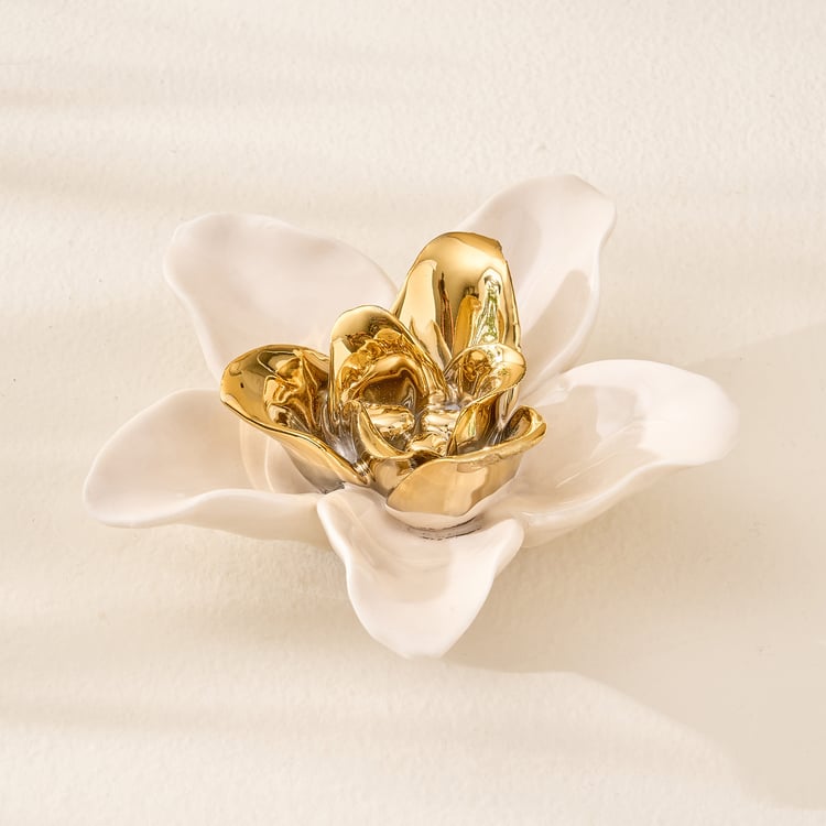 Amara Hana Ceramic and Metal Floral T-Light Candle Holder