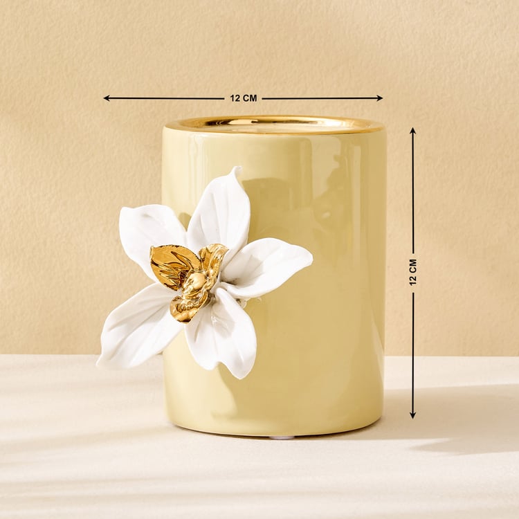 Amara Hana Ceramic Floral Votive Candle Holder