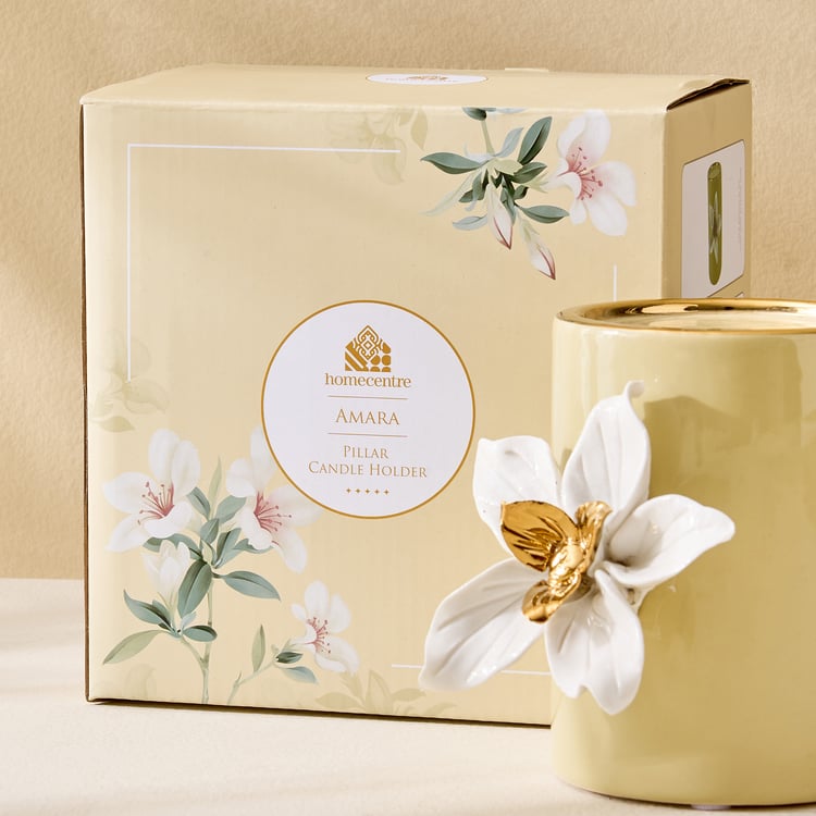 Amara Hana Ceramic Floral Votive Candle Holder