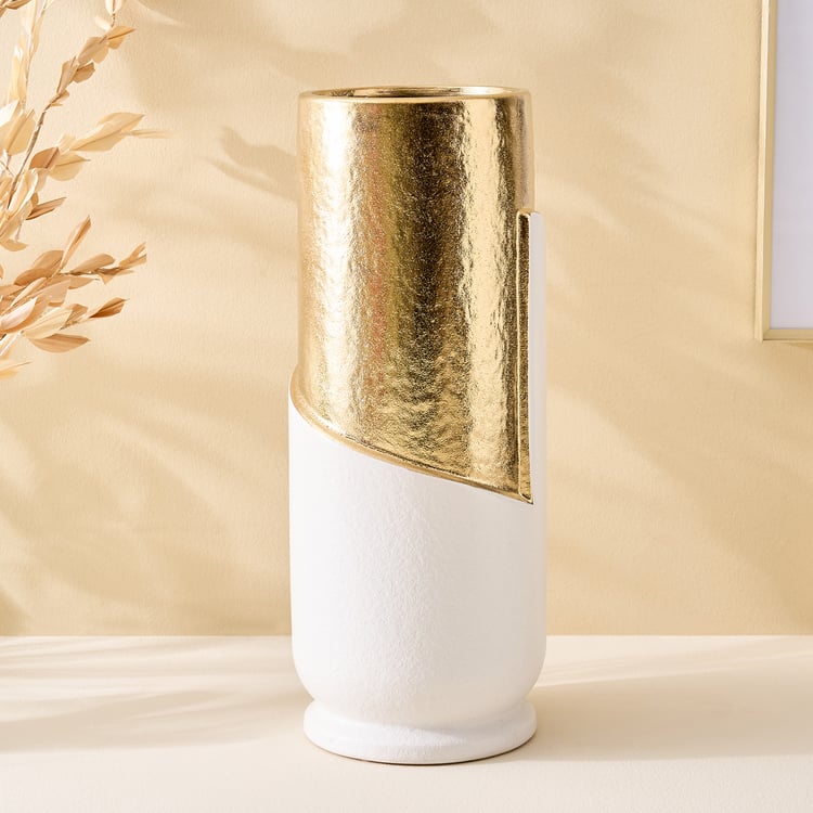 Evoke Ivy Ceramic and Metal Colourblocked Vase