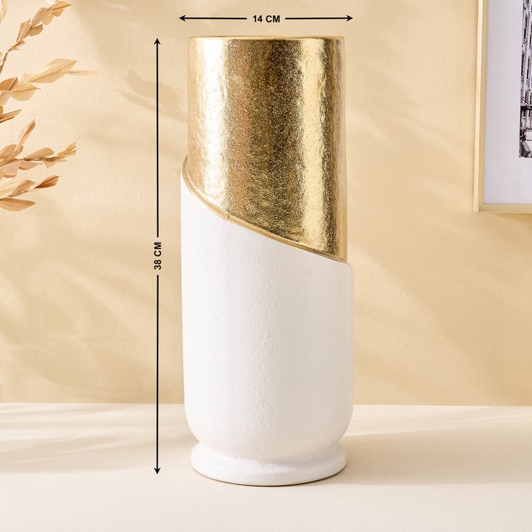 Evoke Ivy Ceramic and Metal Colourblocked Vase