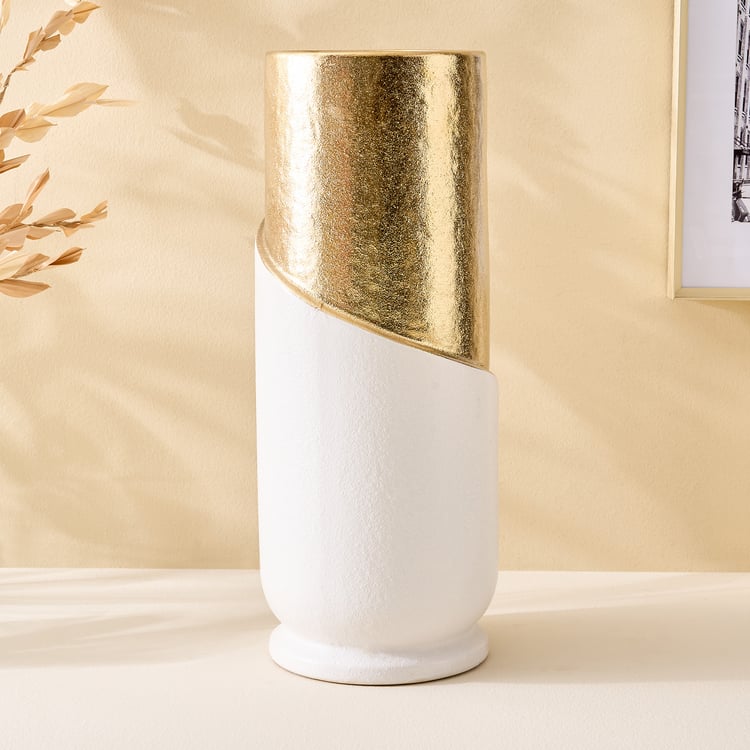 Evoke Ivy Ceramic and Metal Colourblocked Vase