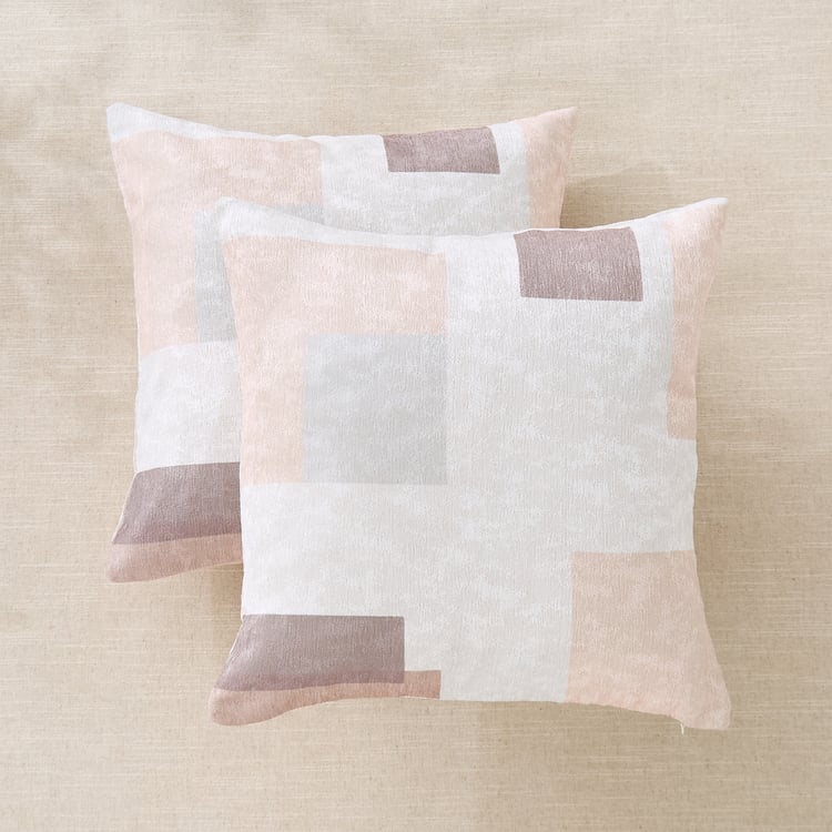 Celebration Array Owlt Set of 2 Geometric Print Cushion Covers - 40x40cm