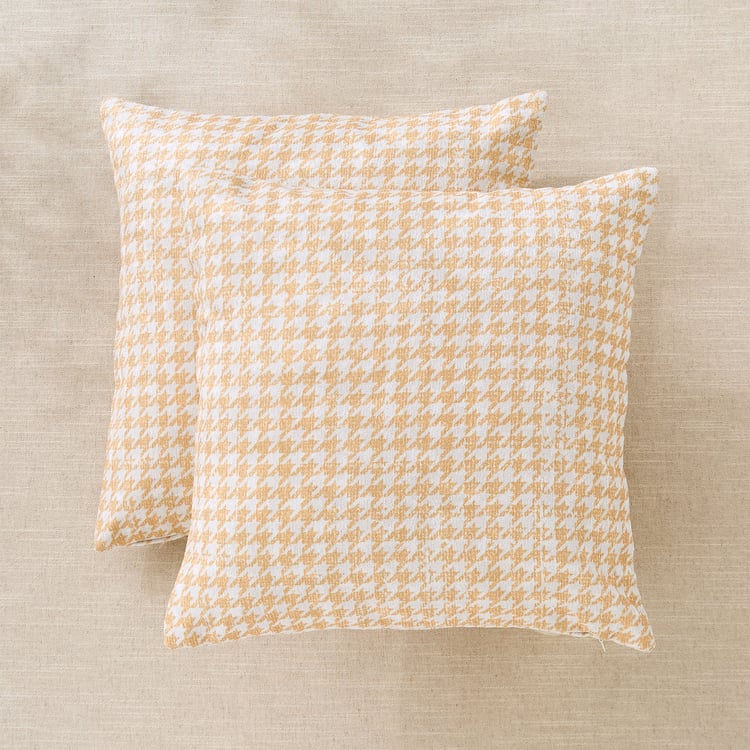 Celebration Realms Gyoc Set of 2 Houndstooth Print Cushion Covers - 40x40cm