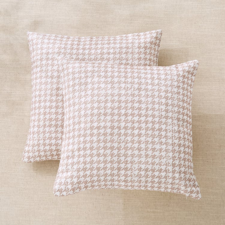 Celebration Realms Owlt Set of 2 Houndstooth Print Cushion Covers - 40x40cm