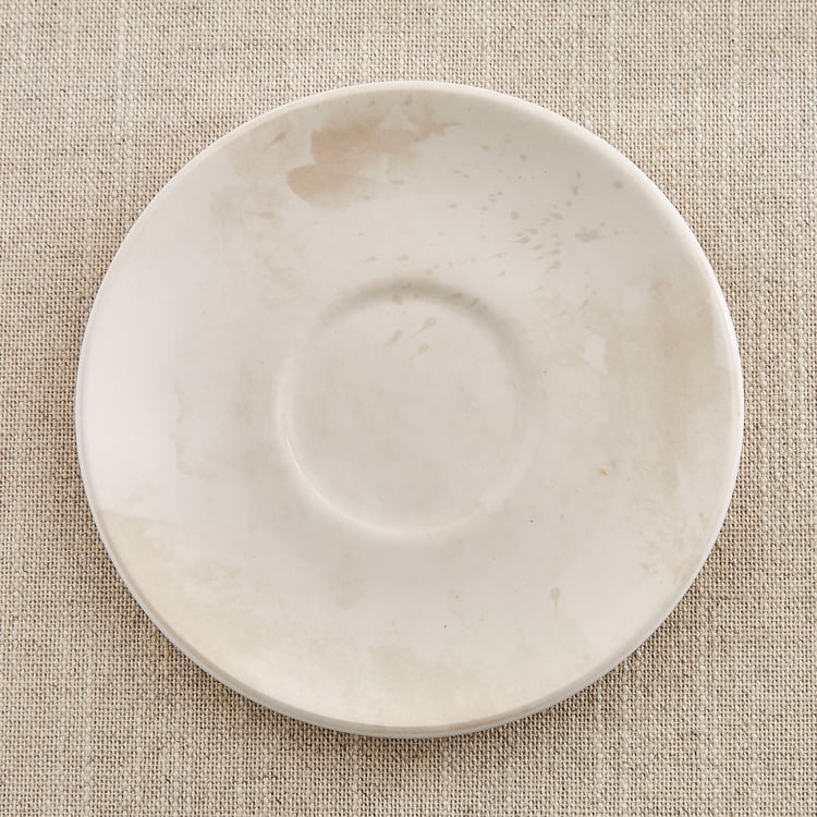 Moksha Mocha Mousse Stoneware Floral Print Cup and Saucer - 230ml