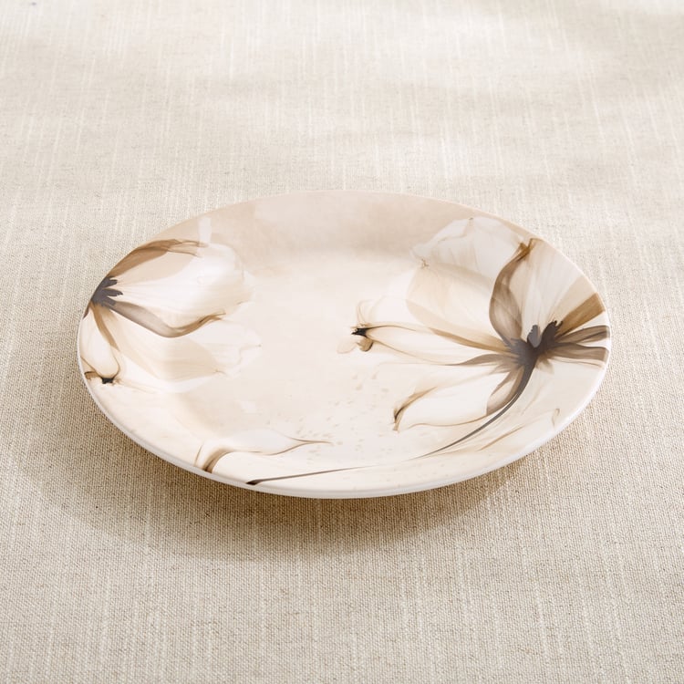 Moksha Mocha Mousse Stoneware Floral Print Side Plate - 22cm