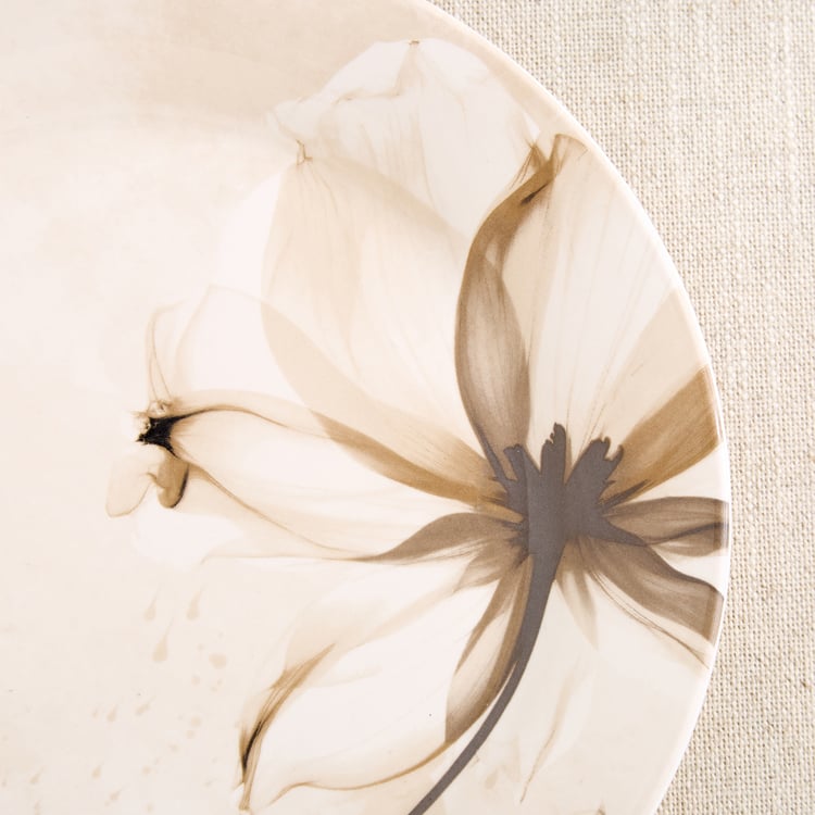 Moksha Mocha Mousse Stoneware Floral Print Side Plate - 22cm