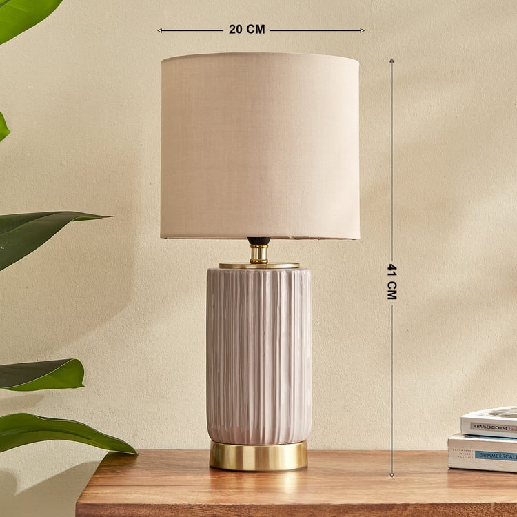 Glint Fest Ceramic Ribbed Table Lamp