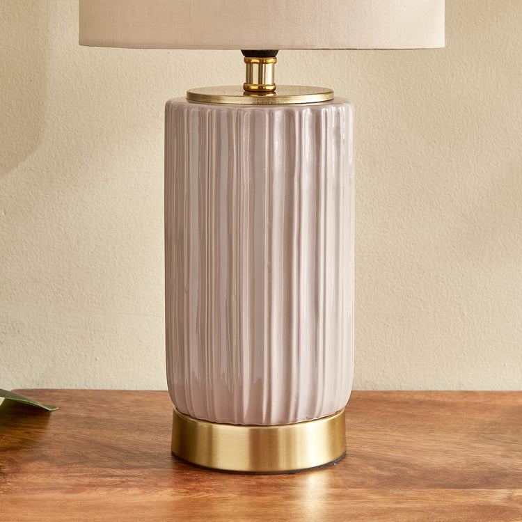 Glint Fest Ceramic Ribbed Table Lamp
