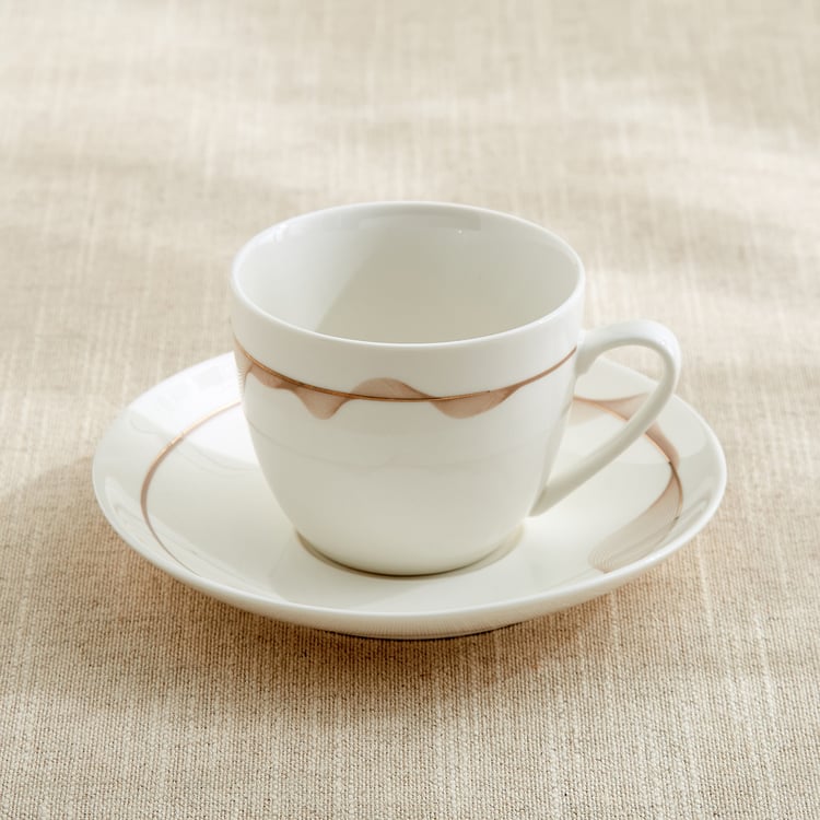 Altius Galben Bone China Printed Cup and Saucer - 200ml