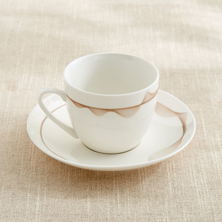 Altius Galben Bone China Printed Cup and Saucer - 200ml