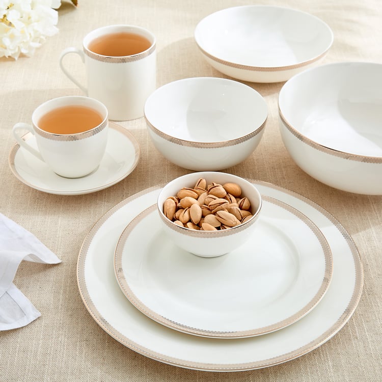 Altius Gris Bone China Printed Cup and Saucer - 200ml