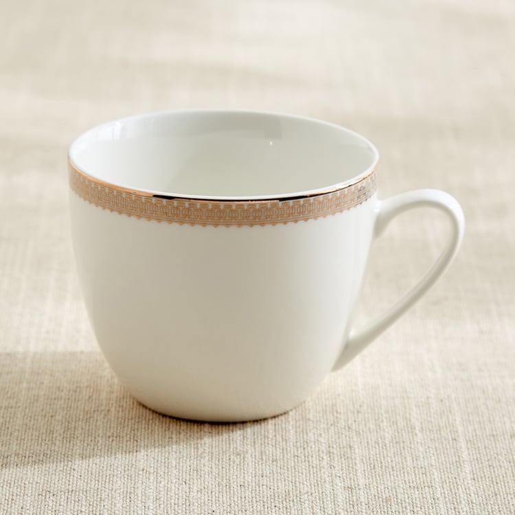 Altius Gris Bone China Printed Cup and Saucer - 200ml