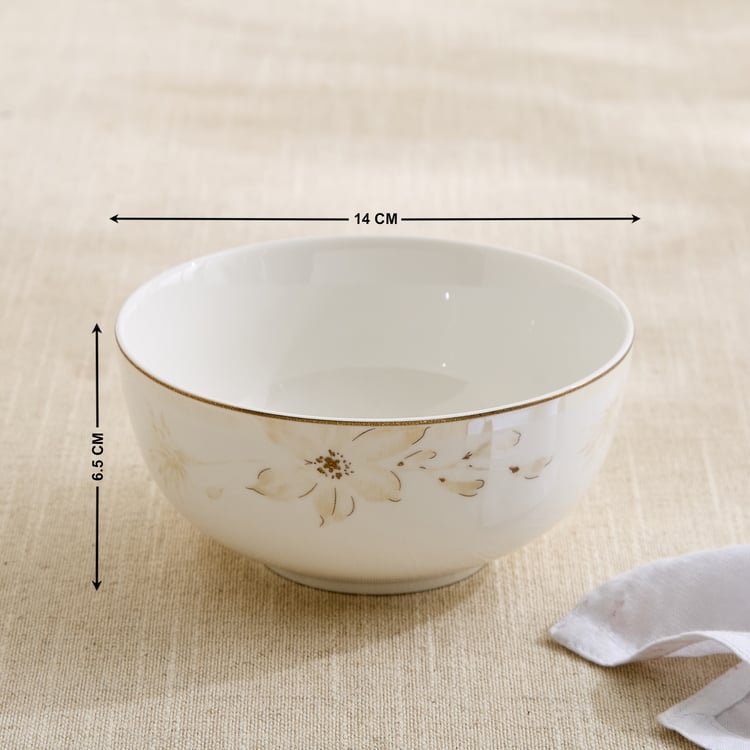 Altius Blumen Bone China Floral Print Cereal Bowl - 550ml