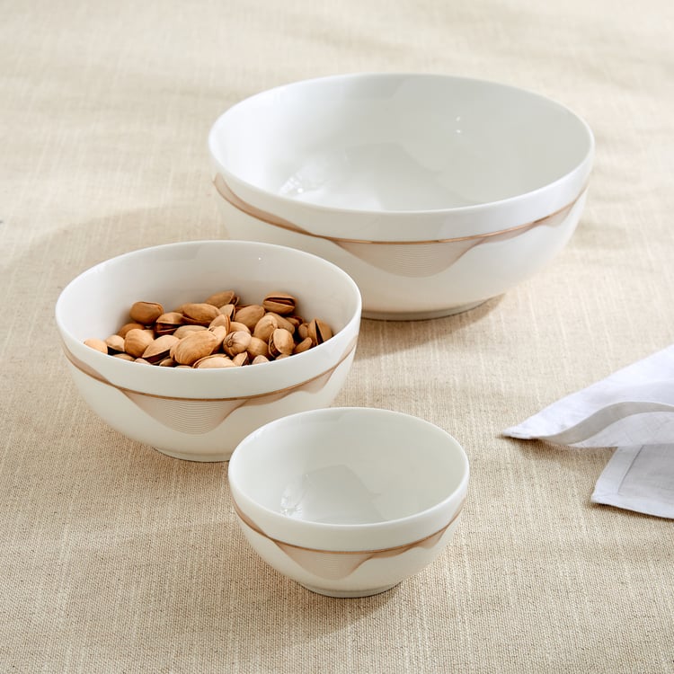 Altius Galben Bone China Printed Cereal Bowl - 550ml