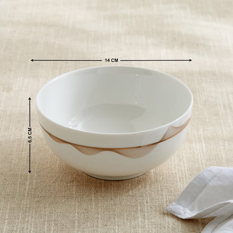 Altius Galben Bone China Printed Cereal Bowl - 550ml