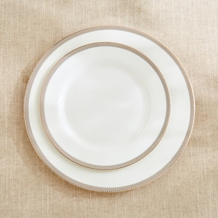 Altius Gris Bone China Printed Side Plate - 20cm