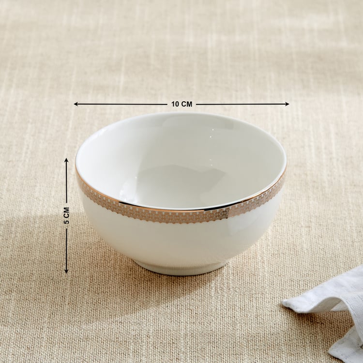 Altius Gris Bone China Printed Katori - 185ml