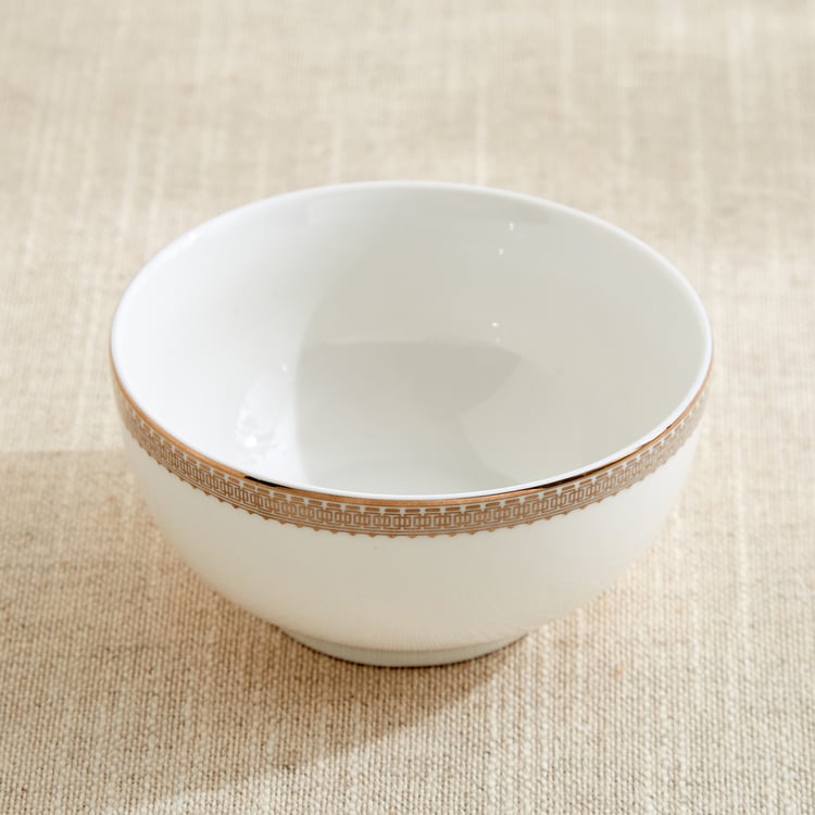 Altius Gris Bone China Printed Katori - 185ml