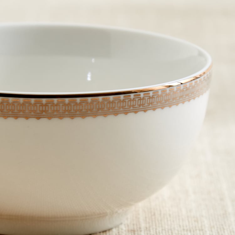 Altius Gris Bone China Printed Katori - 185ml