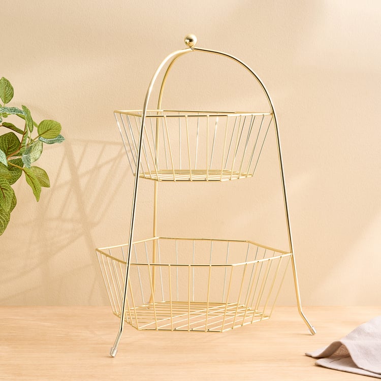 Orion Chromeware Ellora Metal 2-Tier Fruit Basket